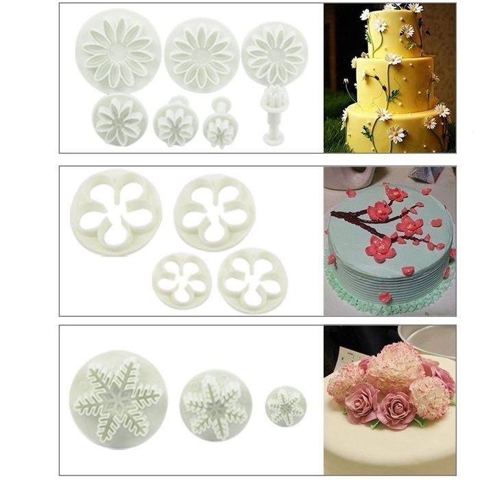 uxcell 14 Sets (46pcs) Cake Decration Tool Set Fondant cake Cutter Icing Plunger Mold Mould Sugarcraft Icing Decorating... N14