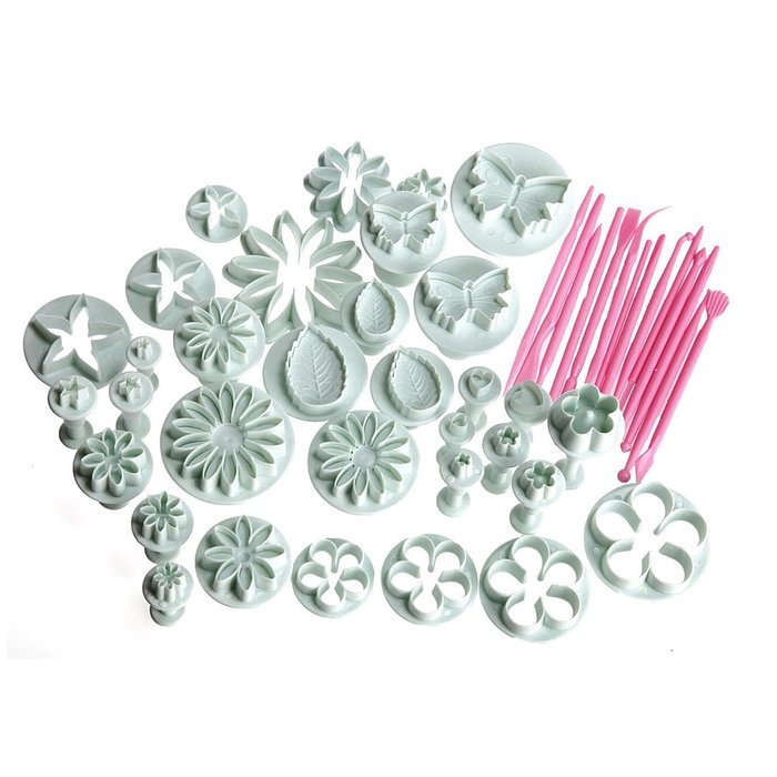 Uxcell 14 Sets (46pcs) Cake Decration Tool Set Fondant cake Cutter ...