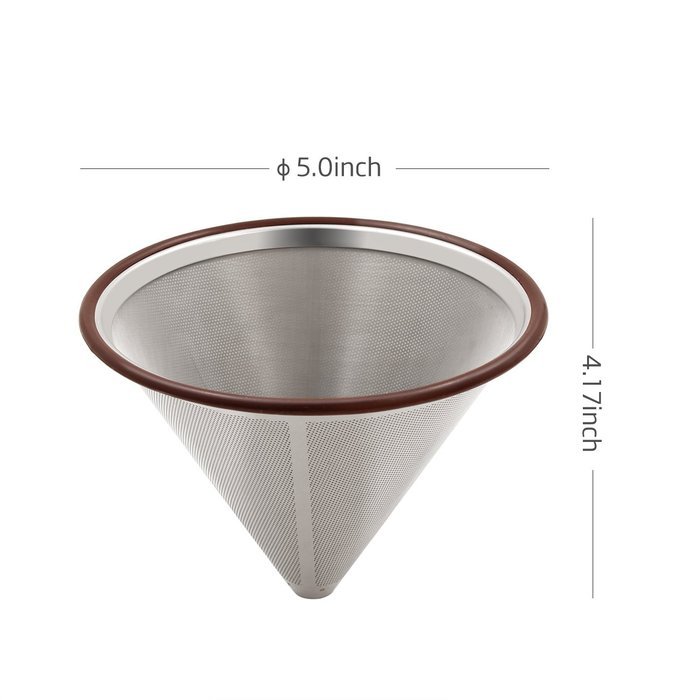 Nicelucky Coffee Dripper Stainless Steel with Double Layer Fine Mesh Reusable Pour Over Permanent Clever Coffee... N5
