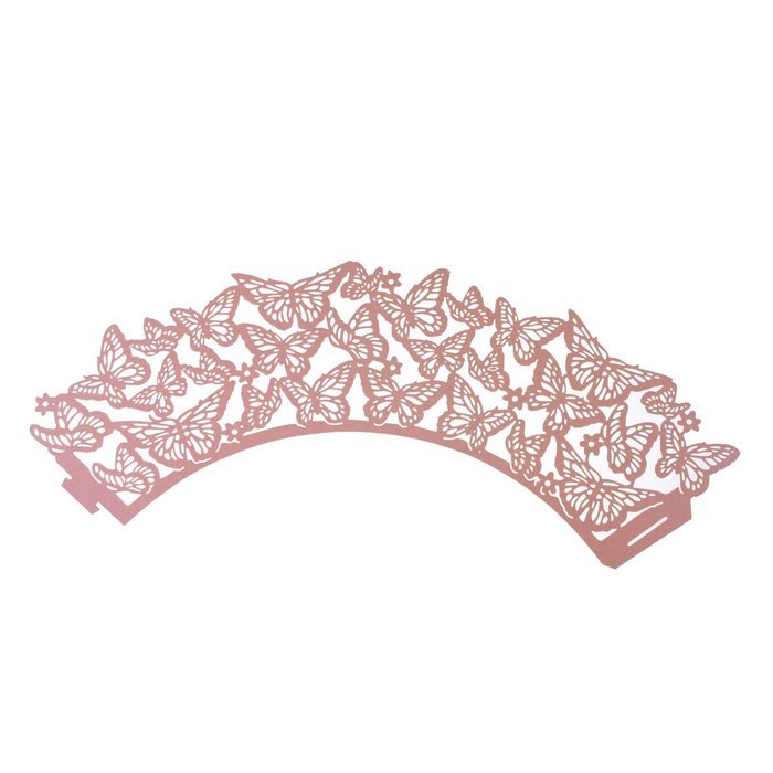 UNIQLED Pack of 50 Dancing Butterfly Filigree Bake Cake Paper Cups Little Vine Lace Laser Cut Liner Cupcake Wrappers... N6