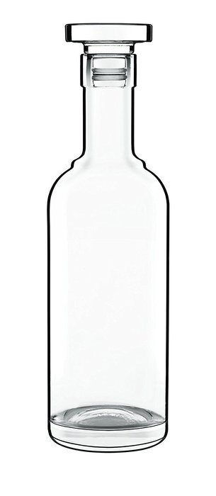 Luigi Bormioli Classico Spirits Bottle with Glass Stopper, 23.75-Ounce, Clear