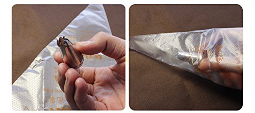 Ancdream 100Pcs Plastic Disposable Icing Piping Pastry Bag Cake Sugarcraft Cupcake Decorating Small Size 17x27x30cm N3