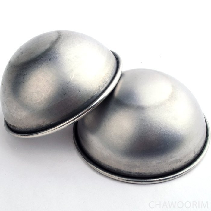 Bath Bomb Ball Molds Bath Fizzies Stainless Steel Molds 2pieces Per 1set D2.56inch/6.5cm N4