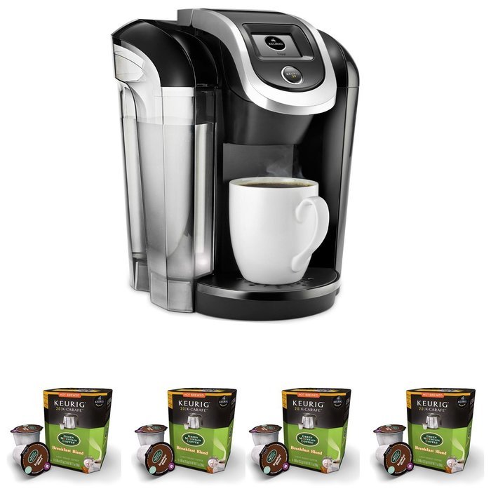Keurig K475 Coffee Maker w/Breakfast Blend Coffee K-Cups (Black, 32-Pack)