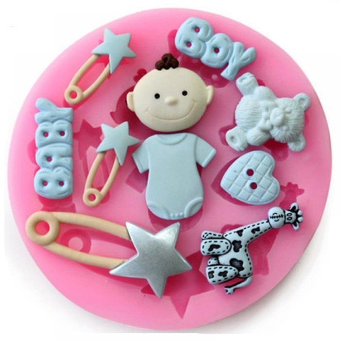 GOOTRADES Baby Boy Shower Fondant Mold Silicone Sugar Craft Molds N5