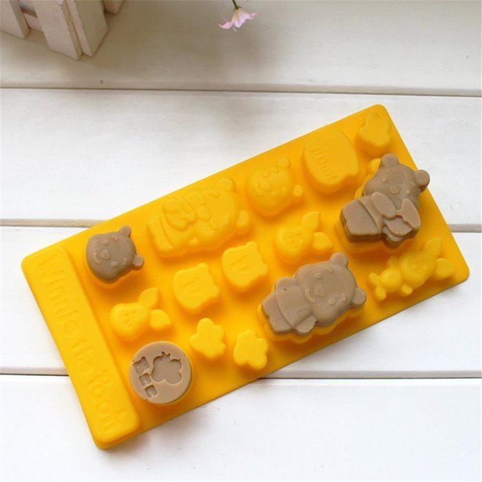 Yunko Winnie the Pooh Chocolate Candy Molds Chocolate Brownie Making Pan Supplies Food-grade Silicone Mold N2