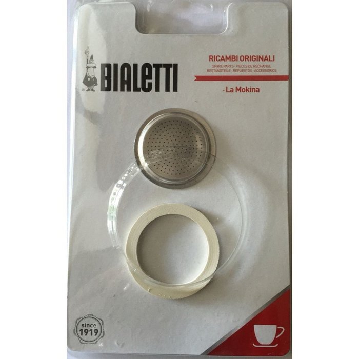 Bialetti - La Mokina - 1 Rubber Gasket and 1 Filter - Blister Packed