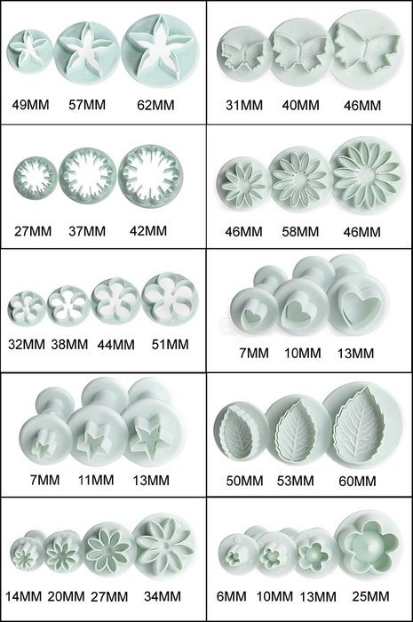 LIHAO 33 Piece Set Fondant Cake Cutters Sugarcraft Homemade Cake Decorating Tools Set N4