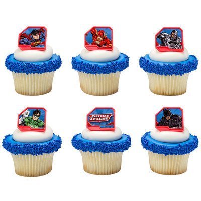 Justice League Cupcake Rings - 24 pc
