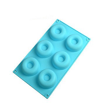 Y&XL&H 6Cav Doughnut Donut Bundt Ring Cake Chocolate Dessert Silicone Mold Decor Kits(Random Color) N4
