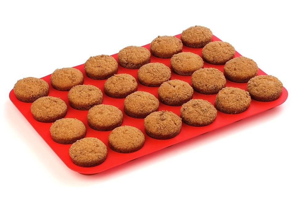24 Cup Silicone Muffin & Cupcake Baking Pan- Non Stick Silicone Mold- BPA-Free Reusable Bakeware- Heat Resistant... N4