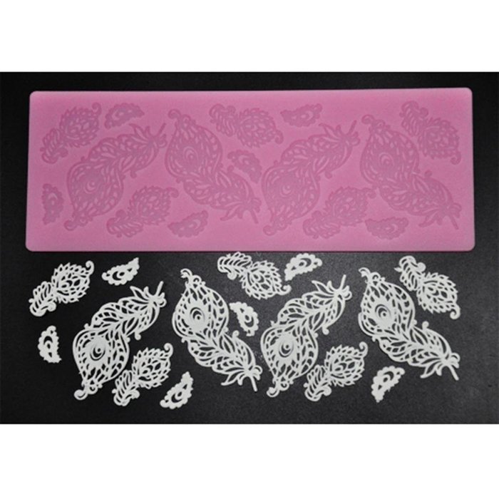 FOUR-C Decorating Supplies Silicone Baking Mat Sugar Lace Mold for Design Color Pink