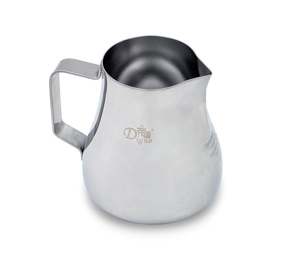 Diguo Espresso Coffee Milk Frothing Pitcher (20oz/600cc, Silver)