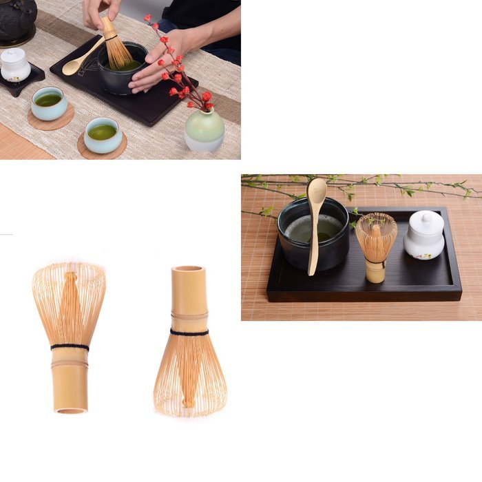 Regmtme Matcha Whisk & Tea Spoon Natural Bamboo Matcha Green Tea Powder Bamboo Whisk for Preparing Matcha N3