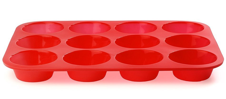 24 Cup Silicone Muffin & Cupcake Baking Pan- Non Stick Silicone Mold- BPA-Free Reusable Bakeware- Heat Resistant... N8
