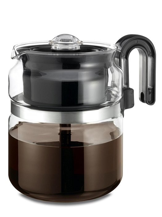 Wee's Beyond 7548 Stove Top Percolator, 18 Cup, Clear/Glass