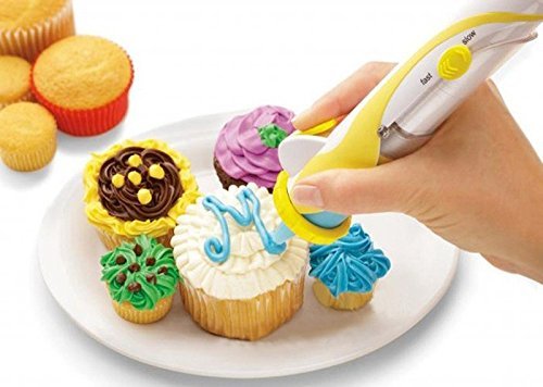 Lycheers Battery Operated Frosting Deco Pen Magic Cupcake Cookie Cake Decoration Pastry Decorating Writing Set... N4