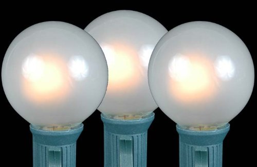 Novelty Lights, Inc. G40-E12-5W-S-FR Globe Outdoor Patio Party Christmas Replacement Bulbs, Frosted White, 25... N18