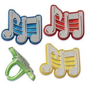 Music Note Cupcake Rings Party Favors - 24 pcs