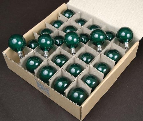 Novelty Lights, Inc. G40-E12-5W-S-FR Globe Outdoor Patio Party Christmas Replacement Bulbs, Frosted White, 25... N24