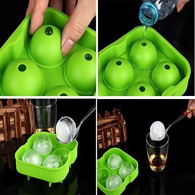 Y&XL&H Whiskey Ice Cube Round Sphere Tray Ball Maker Mold Tray Sphere Mould Cocktails Party Bar , yellow N3