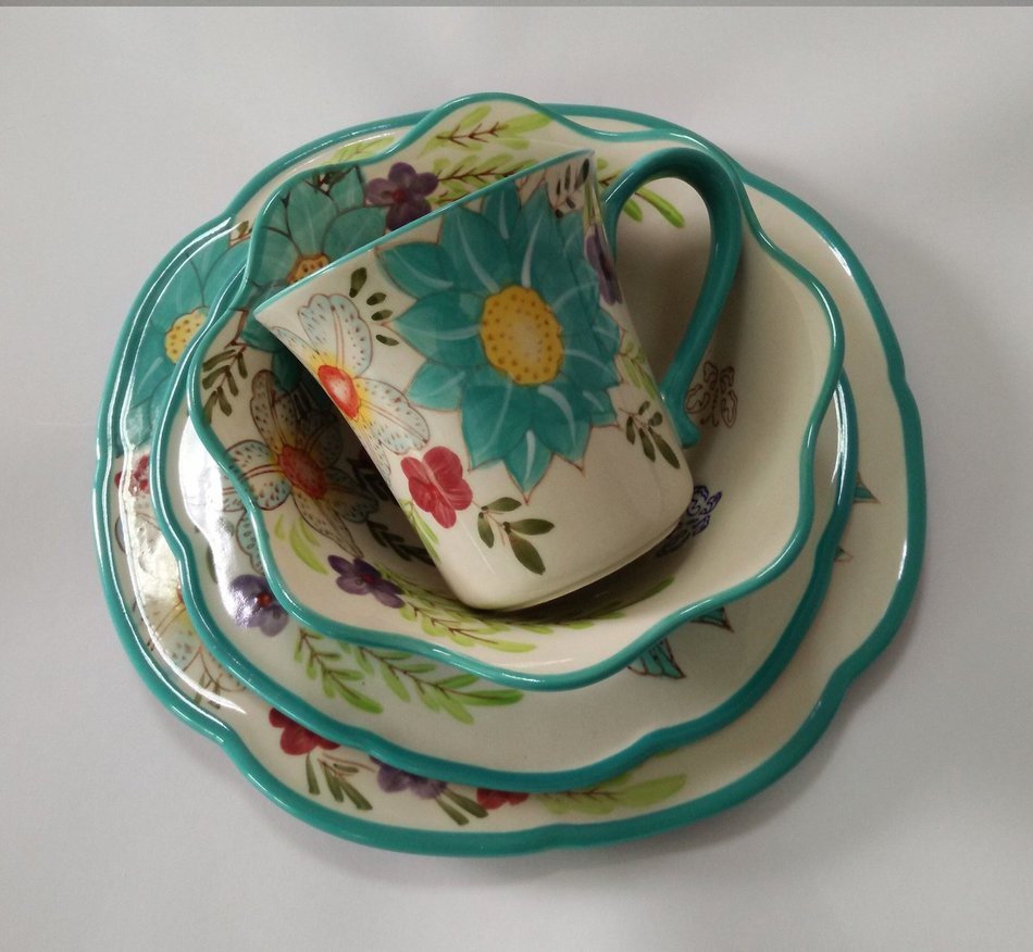 LG Dinnerware Set, 16-piece - Turquoise Blue N7