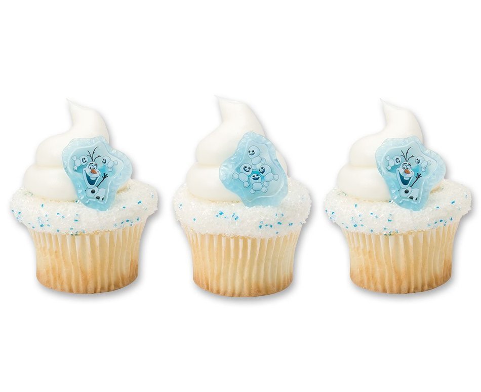 DecoPac Frozen Fever Blizzard Olaf Buddies Cupcake Rings (12 Count) N2