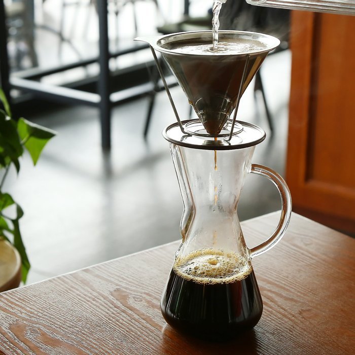 Hand Drip Coffee Maker 500ml 17oz Thickened Heat Resist Glass Pour Over Drip Pot Tea Server with Handle N7