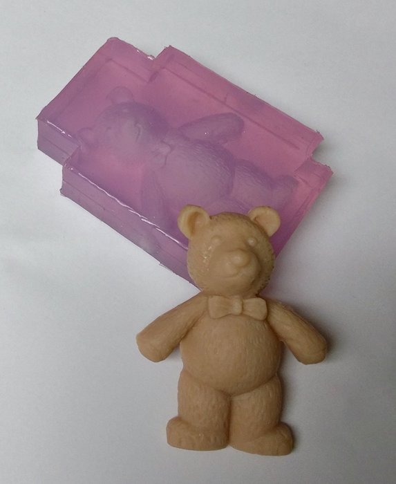 Clear Silicone Mold Bow Tie Teddy Bear Handmade Supply N2