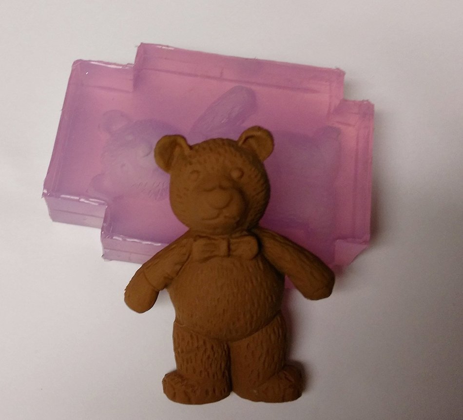 Clear Silicone Mold Bow Tie Teddy Bear Handmade Supply N3