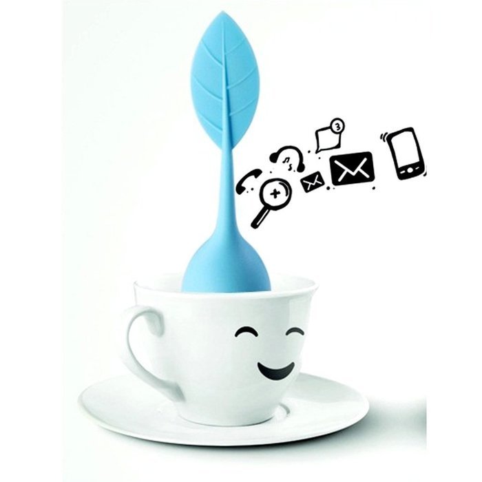 Kaimao Tea Strainer / Tea Infuser Easy to Use and Clean with Silicone Base 6.2(L)x1.8(W)inches---Blue N2