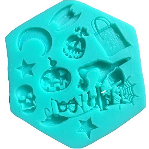 Fashionclubs Silicone Halloween Pumpkins Skull Witch Chocolate/Fondant/Candy Mold Mould N5