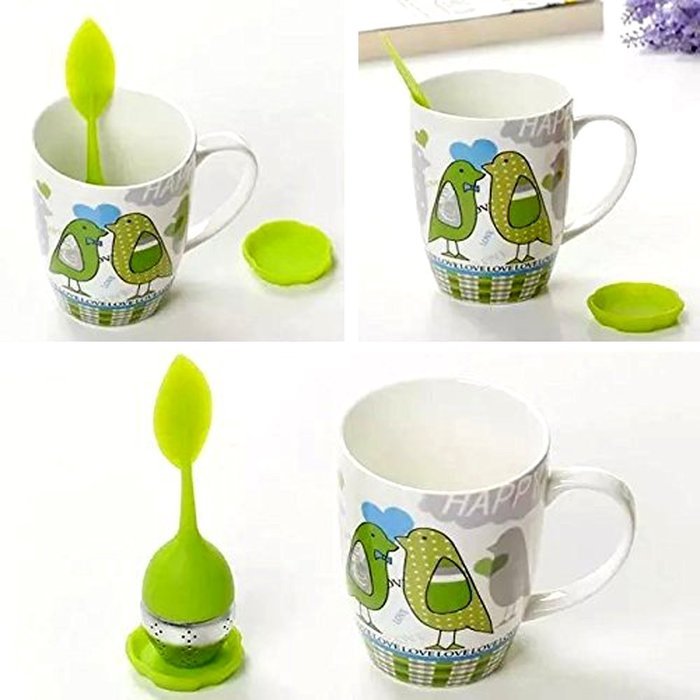 Kaimao Tea Strainer / Tea Infuser Easy to Use and Clean with Silicone Base 6.2(L)x1.8(W)inches---Blue N7