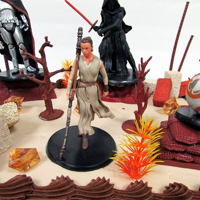 STAR WARS Jakku Planet Themed 20 Piece Birthday Cake Topper Featuring 6 Star Wars Figures and Decorative Themed... N8