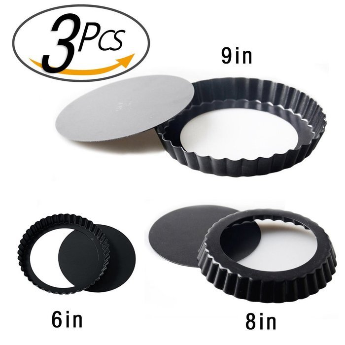 PNBB Round Mum Side Non Stick Split Decision Pie Pan 6 Inch 8 Inch 9 Inch Set of 3 N4