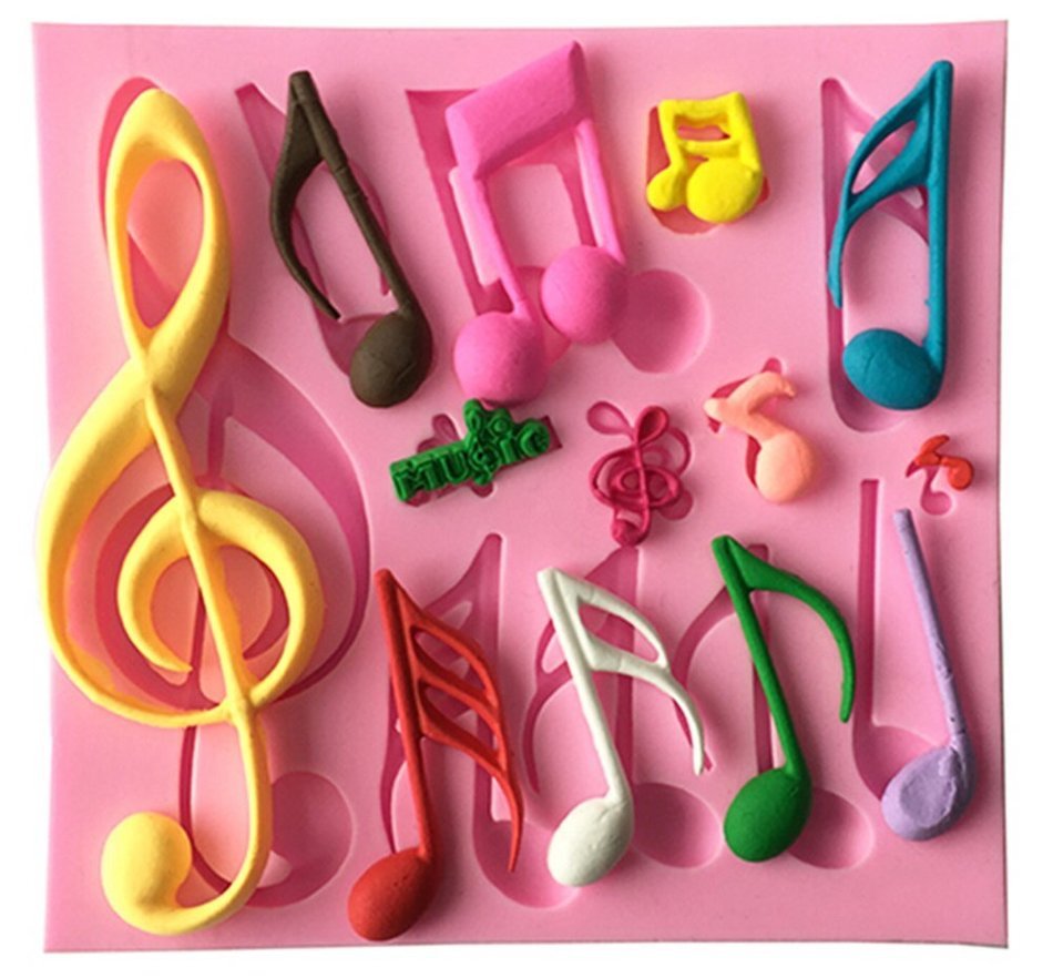 RoseSummer Musical Note DIY Silicone Cookie Mould Fondant Cake Embossing Dies N4