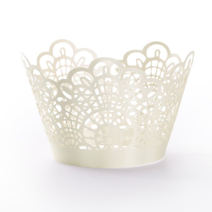 24 Laser Cut Cupcake Wrappers Wraps Cases Cake Muffin Hard Card Decoration Cup N2
