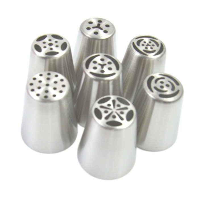 Naturebelle Russian Piping Tips Nozzles,Stainless Steel Cake Sugarcraft Decorating Tool Kit N3