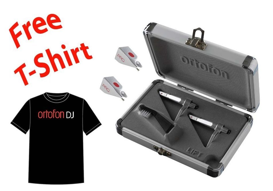 Ortofon Concorde PRO Twin Pack + 2 Extra PRO Stylus + Ortofon DJ T-shirt