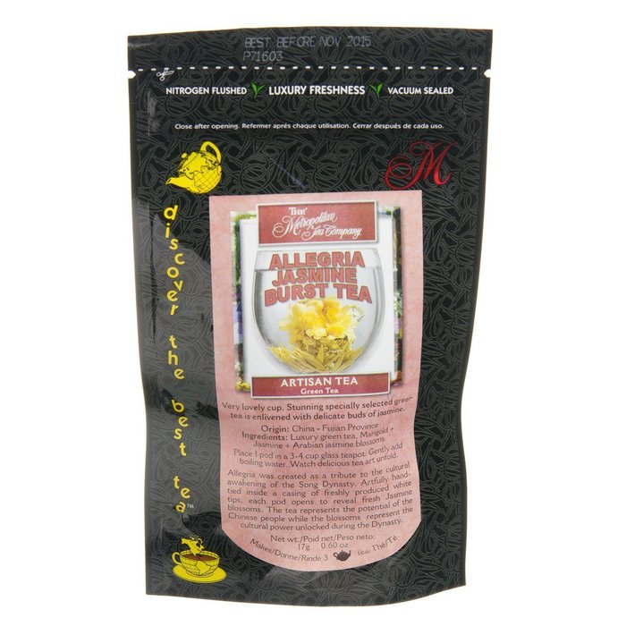 Metropolitan Tea Discovery Artisan Flowering Tea Pack, Allegria Jasmine Burst N3