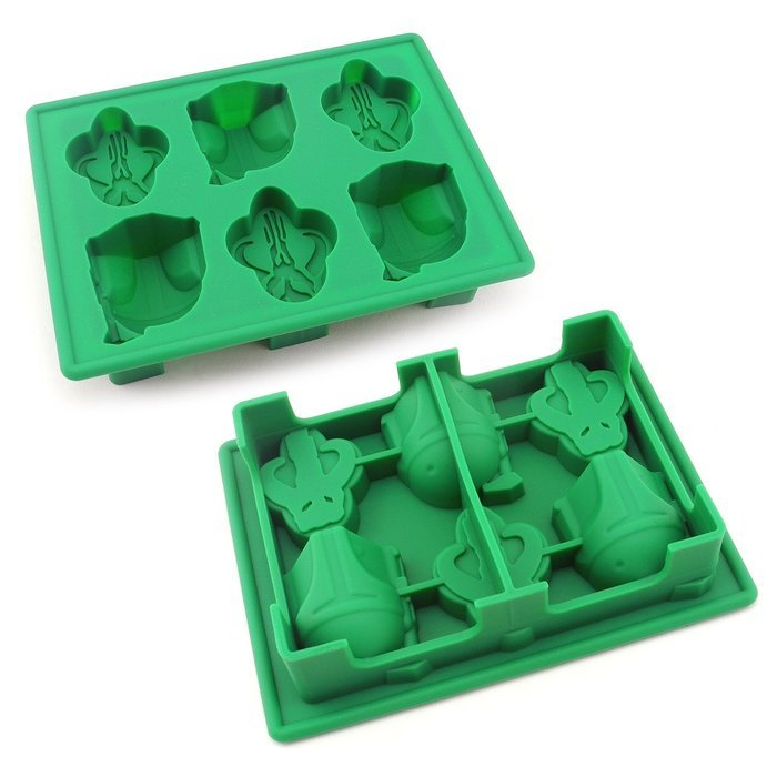 Set of 5 Star Wars Silicone Ice Trays / Chocolate Molds: Boba Fett, Han Solo, R2-D2, Millennium Falcon, Darth... N7
