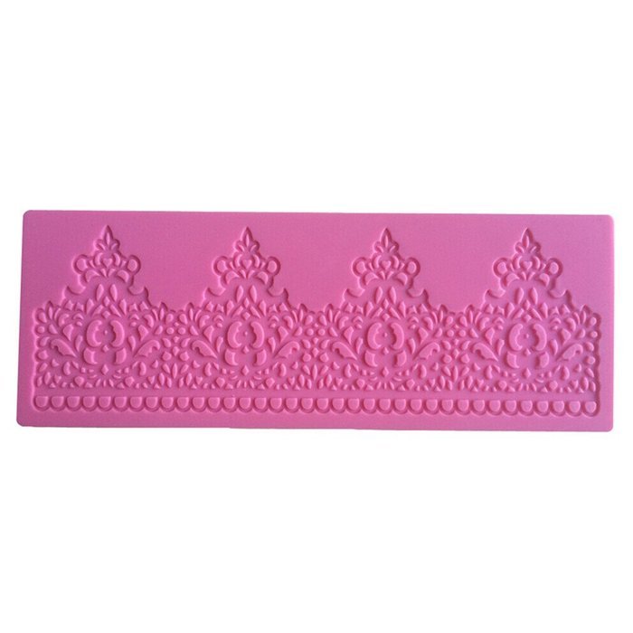 FLY Lace Mold Imperial Crown Shape Silicone Tools Cake Decorating,Pink N2