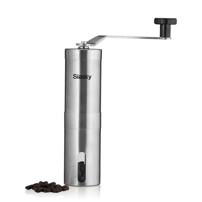 Siasky Manual Coffee Grinder Mill with Ceramic Conical Adjustable Burr, Portable Hand Crank Brushed Stainless... N4