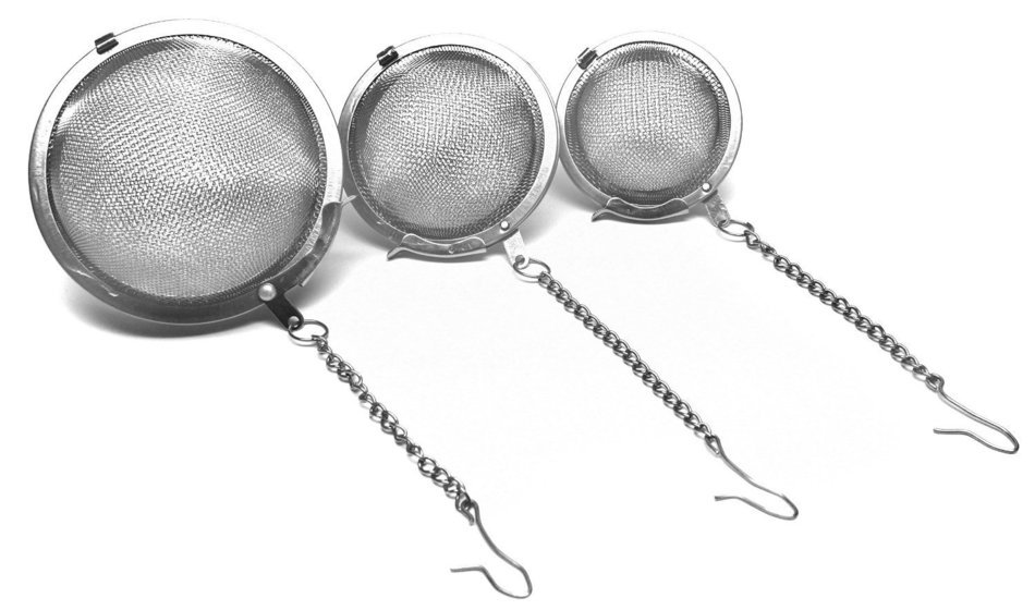 Stainless Steel Fine Mesh Tea Infuser Balls, Set of Three Tea Infuser Balls, Small Tea Infuser Ball, Medium Tea... N7
