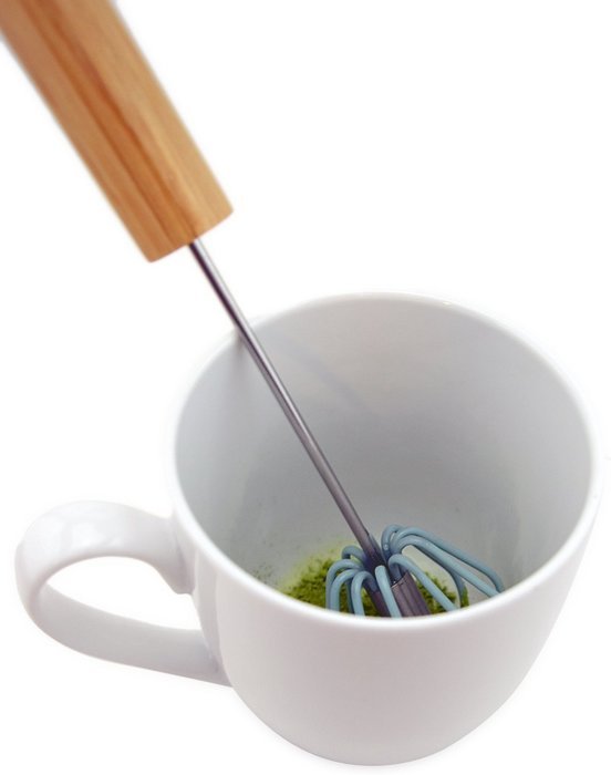Coastal Tea Rotating Matcha Whisk, Chasen Alternative, Green Tea Mixer, Bamboo Push Handle Whisk N5