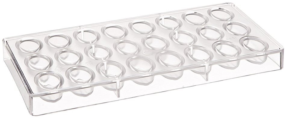 Fat Daddio's Polycarbonate Chocolate and Candy Mold Undulating Oval, 24 Pieces