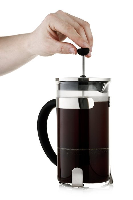 Quiseen French Press Coffee & Espresso Maker, 34-Ounce (8 4oz Cups), Chrome - 2 Extra filters included N3