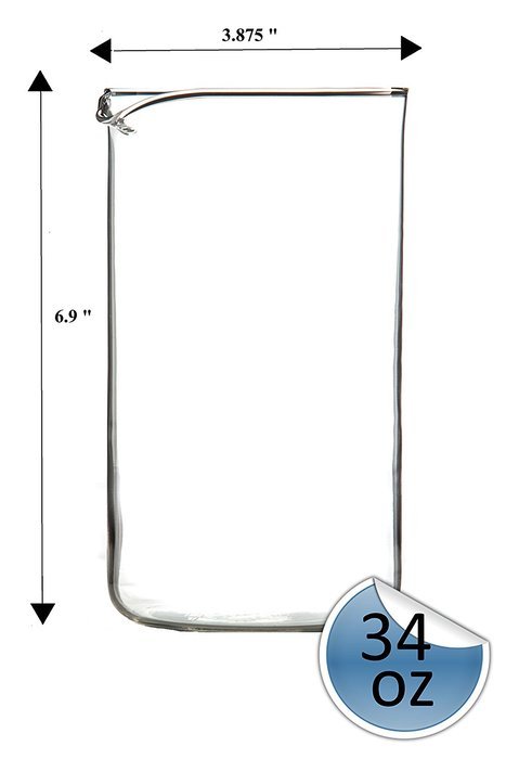 Glass Carafe for French Press Coffee and Espresso Maker - Universal 20oz Durable Replacement Spare Beaker Fits... N6