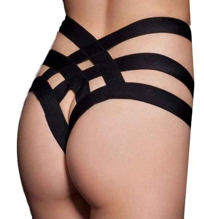 Underwear, PHOTNO Women Bandage Open Crotch Crotchless Panties Thong V-string Lingerie Underwear N5