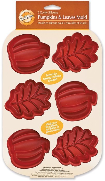Wilton 6-Cavity Silicone Mold - Pumpkins and Leaves